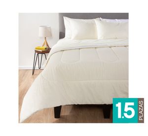 Plumón Bicolor beige/blanco 1.5 plazas