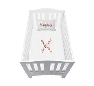 Cubreplumón cuna Letras Vintage X blanco