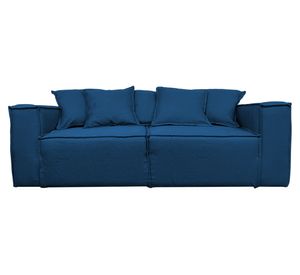 Sofá 3 cuerpos Enco chenille azul