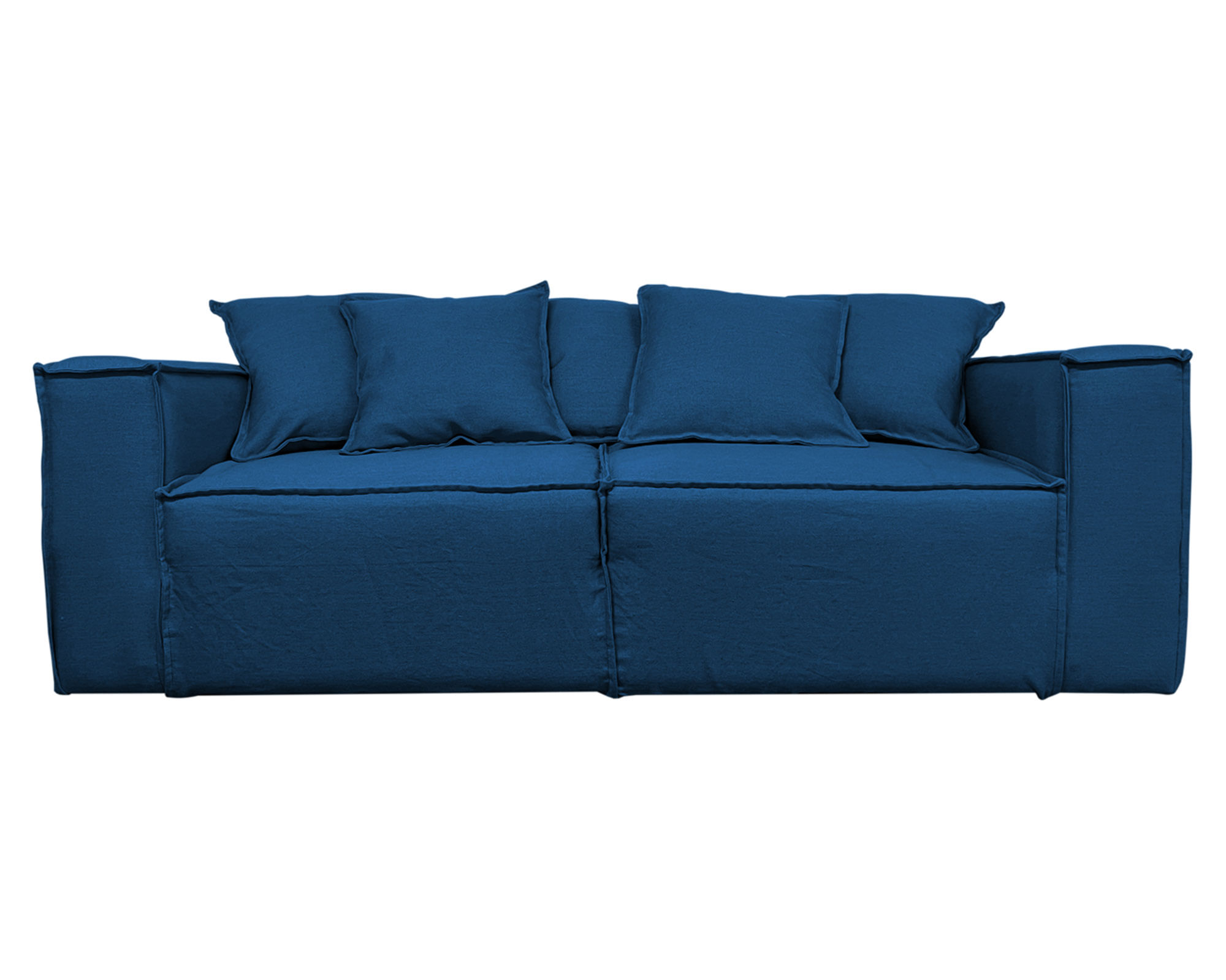 Sofás Home Sofá 3 cuerpos Enco chenille azul