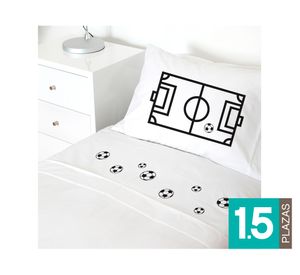 Juego Sábanas 1.5 plazas Cancha de Futbol blanco