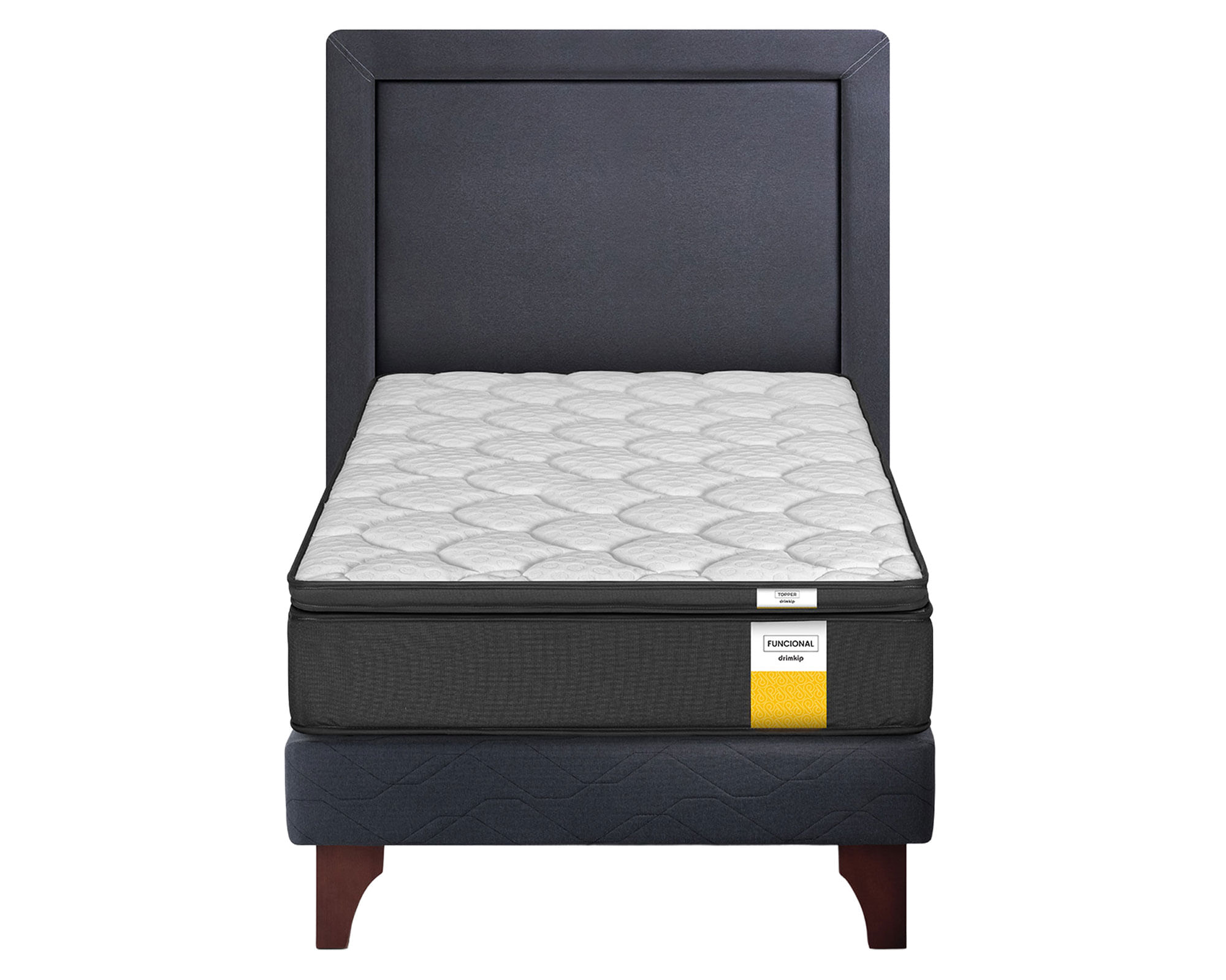 Drimkip Cama europea Funcional 1.5 plazas + respaldo + topper