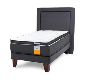 Cama europea funcional 1.5 plazas x 190 cm + respaldo + topper