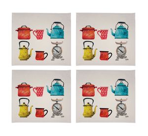 Individual Cacharros crudo impermeable 42x36 cm 4 un.