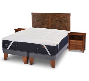 Cama europea 2 plazas Premium + Set Antique + bed topper Cic