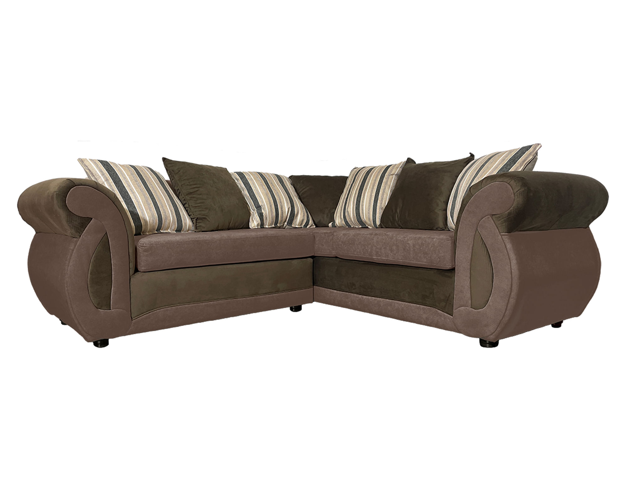 Sofás Home Sofá seccional 3 cuerpos Dominga Chenille café