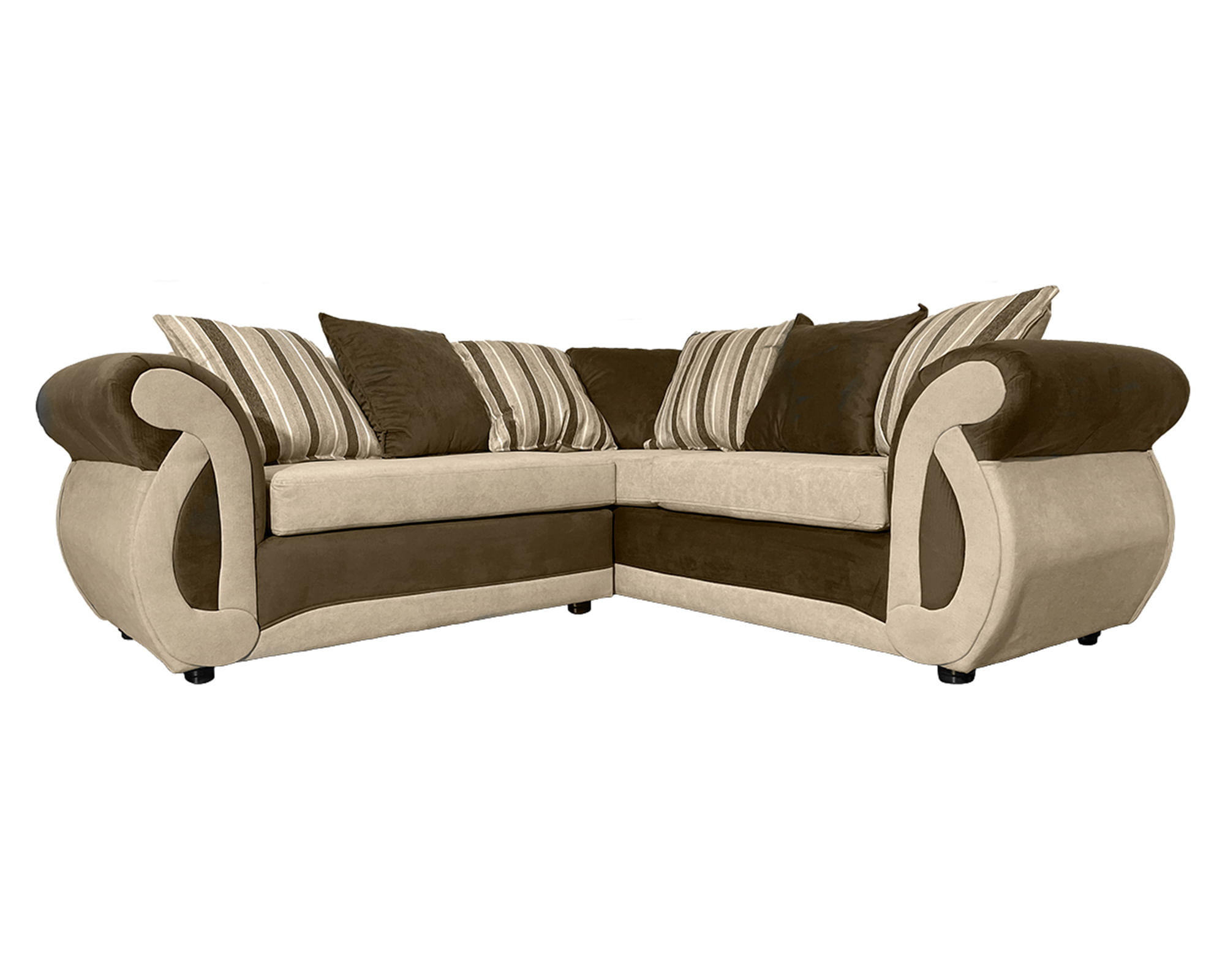 Sofás Home Sofá seccional 3 cuerpos Dominga Chenille beige