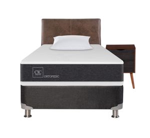 Box spring 1,5 plazas Ortopedic + set Níger/Baker + almohada viscoelástica Cic