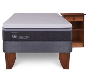 Cama europea 1.5 plazas Ortopedic advance + velador New Dublin Cic