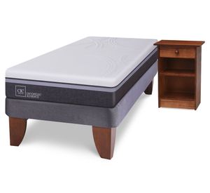 Cama europea 1.5 plazas Ortopedic advance + velador New Dublin Cic