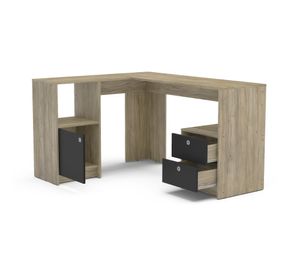 Escritorio 2 cajones Amelia castaño/negro Favatex