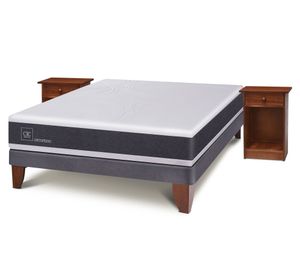 Cama europea 2 plazas Ortopedic + veladores Villarrica Cic