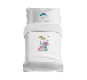 Cubreplumón transición Libélula blanco