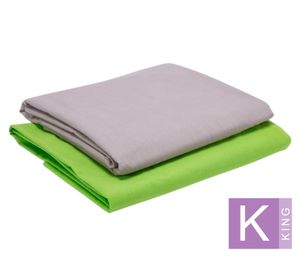 Pack 2 Juego de sábanas King gris/verde