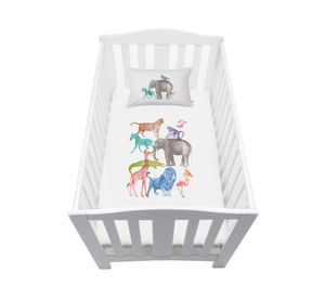 Cubreplumón cuna Safari blanco