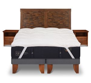 Cama europea King Premium + Set Antique + bed topper Cic