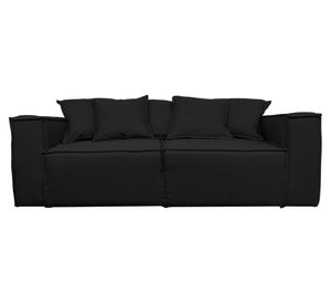 Sofá 3 cuerpos Enco chenille negro