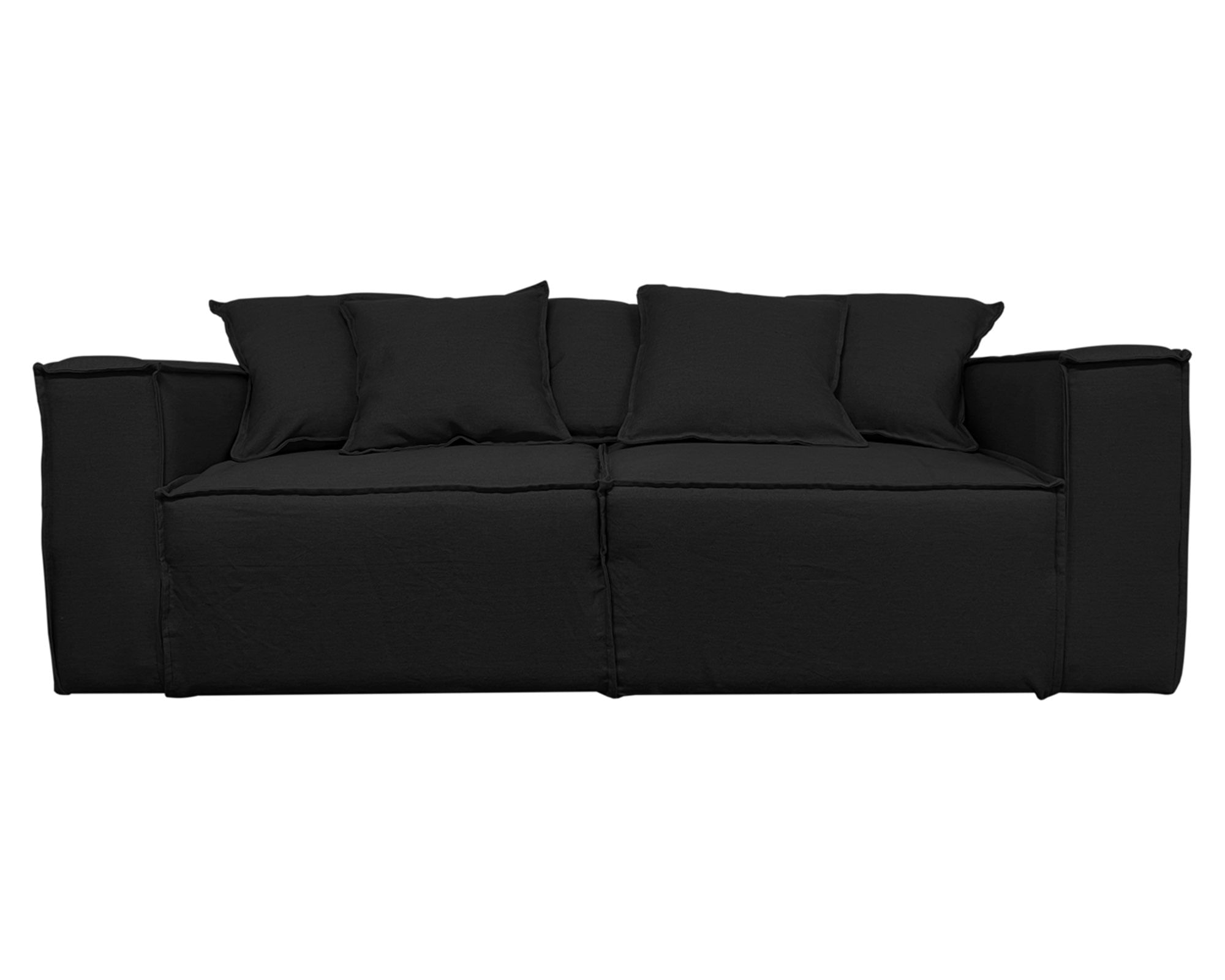 Sofás Home Sofá 3 cuerpos Enco chenille negro
