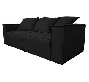 Sofá 3 cuerpos Enco chenille negro