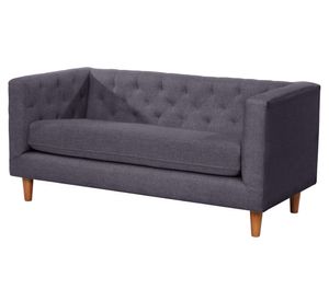 Sofá 2 cuerpos Brescia gris oscuro