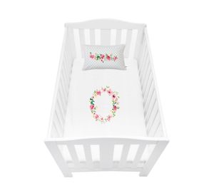 Cubreplumón cuna Letras vintage O blanco