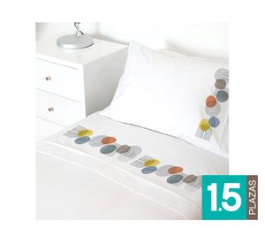 Juego sábanas 1.5 plazas 200 hilos Luz de Luna blanco