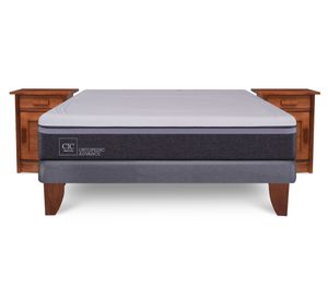Cama europea 2 plazas Ortopedic Advance + velador Milán Cic