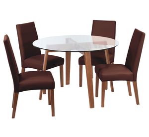 Juego de comedor 4 sillas Pu chocolate Latam Home