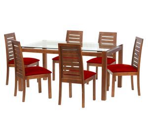 Juego de comedor 6 sillas Pu rojo Latam Home