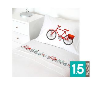 Juego Sábanas 1.5 plazas Bici Color blanco