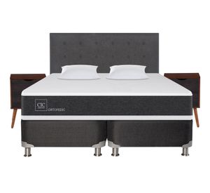 Box spring 2 plazas Ortopedic base dividida B5 + set Éufrates/ Niger + almohadas viscoelásticas Cic