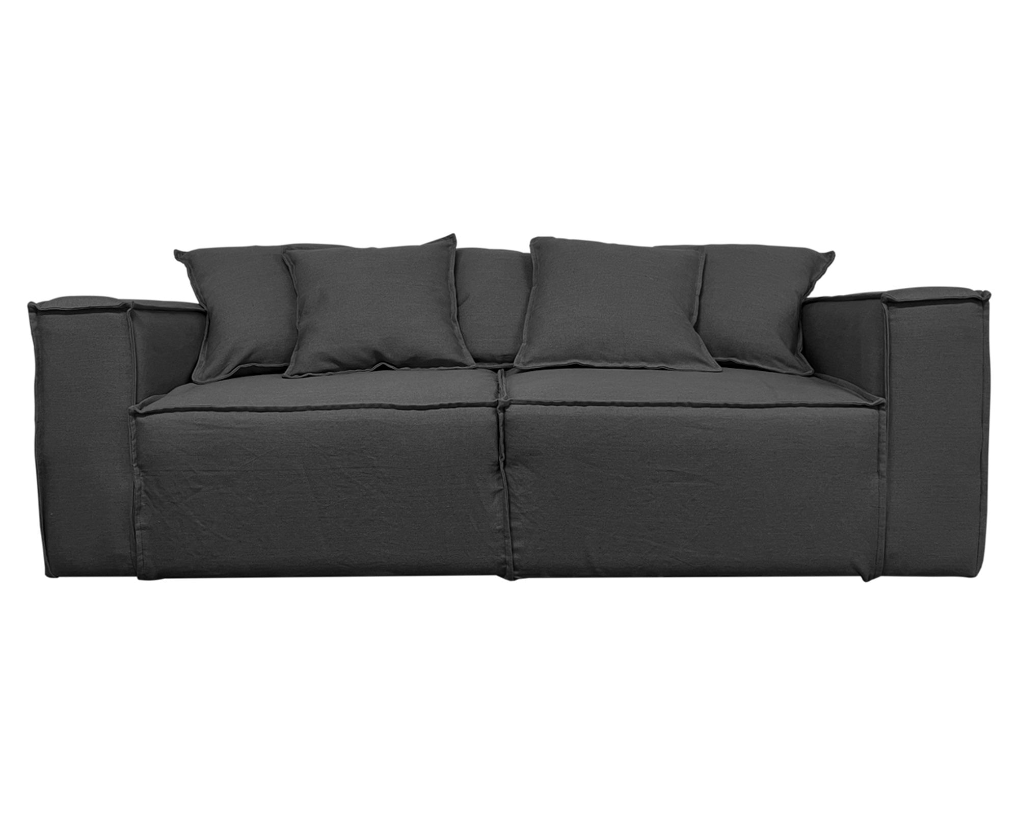 Sofás Home Sofá 3 cuerpos Enco chenille grafito