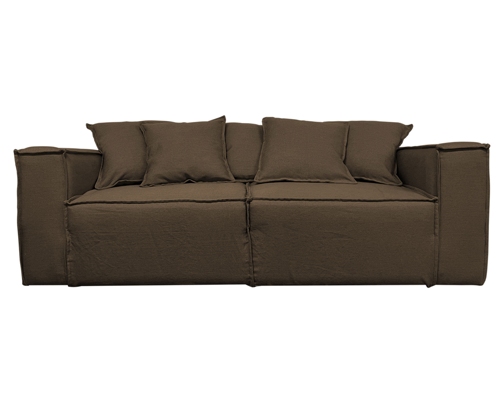 Sofás Home Sofá 3 cuerpos Enco chenille café