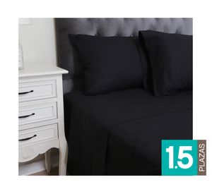 Juego de sábanas 1.5 plazas 144 Hilos negro