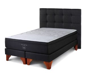 Box spring king Tempo base dividida patas + respaldo Issey grafito Rosen