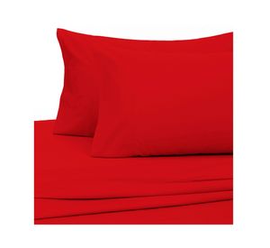 Juego de sábanas 1 plaza 144 Hilos rojo