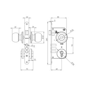 Cerradura de embutir Bola 201 acceso