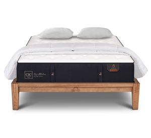 Cama europea Oak 2 plazas Premium + 2 almohadas viscoelásticas+plumón Cic