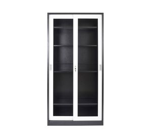 Armario 2 puertas vidrio blanco/negro Maletek