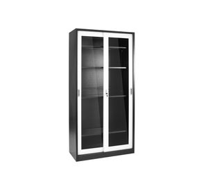 Armario 2 puertas vidrio blanco/negro Maletek