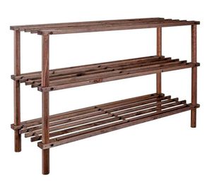 Zapatero organizador 3 niveles café oscuro