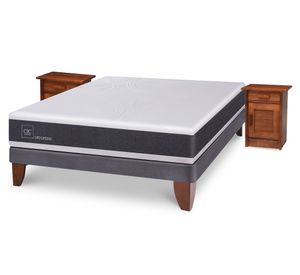 Cama Europea 2 plazas New Ortopedic + veladores Milán Cic