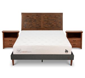 Cama europea 2 plazas Cocopedic + Set Indo/Antique Cic.