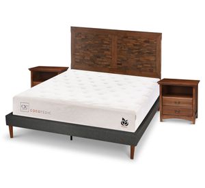 Cama europea 2 plazas Cocopedic + Set Indo/Antique Cic.