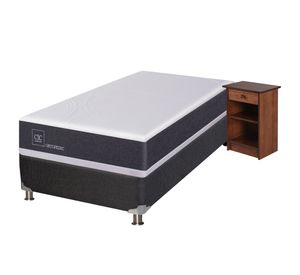 Box spring New Ortopedic 1 plaza +  velador Dublin Caramel Cic