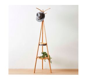 Perchero colgador 2 bandejas LXP401 Bambú