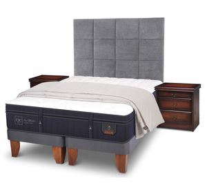 Cama europea súper king Súper Premium dividida + set Támesis gris + plumón Cic