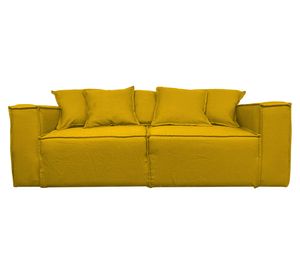 Sofá 3 cuerpos Enco chenille ambarino
