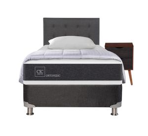 Box spring 1,5 plazas Ortopedic + set Níger/Éufrates + almohada + plumón Cic