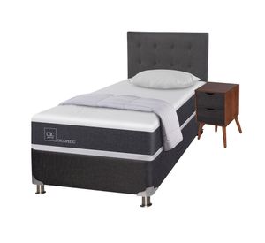 Box spring 1,5 plazas Ortopedic + set Níger/Éufrates + almohada + plumón Cic